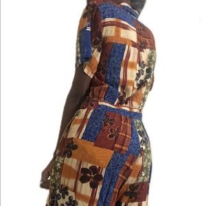 Multicolored Patterned button up romper